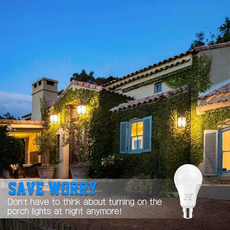 Picture of Dusk to Dawn LED Light Bulb 9W (60W Equivalent) A19 B22 Sensor Bulbs Soft White – Automatic On/Off Indoor Outdoor Lighting 2 Pack