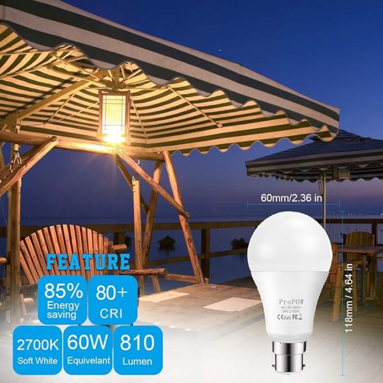 Picture of Dusk to Dawn LED Light Bulb 9W (60W Equivalent) A19 B22 Sensor Bulbs Soft White – Automatic On/Off Indoor Outdoor Lighting 2 Pack