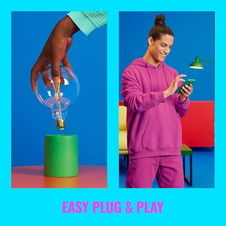 Picture of Tunable E27 Smart WiFi ST64 LED Light Bulb 50W Equivalent Warm to Cool White – App Controlled Vintage Filament Bulb for Home Indoor Lighting