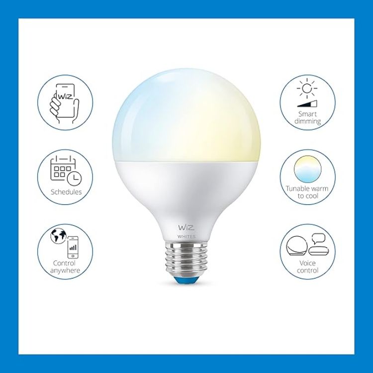 Picture of Smart WiFi LED Bulb E27 75W Equivalent, Tunable White (2700K–6500K), App Control with Energy Monitoring, Works with Alexa, Google Assistant & Apple HomeKit – 1 Pack