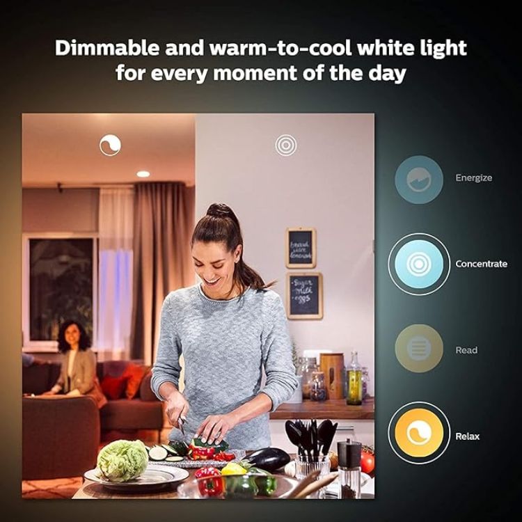 Picture of White Ambiance Smart LED Bulb E27 4 Pack, 60W Equivalent, 800 Lumens, Bluetooth, Dimmable, Works with
