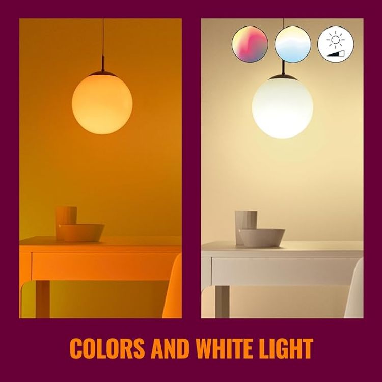 Picture of Smart Color LED Bulb E27 40W Equivalent, WiFi & Bluetooth, App Control, Works with Alexa, Dimmable RGB Lighting for Home, Plug and Play