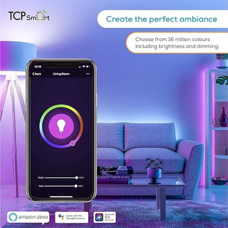 Picture of WiFi LED Bulb E27 2 Pack, RGB Color Changing & Tunable White, Dimmable Smart Light, App Control