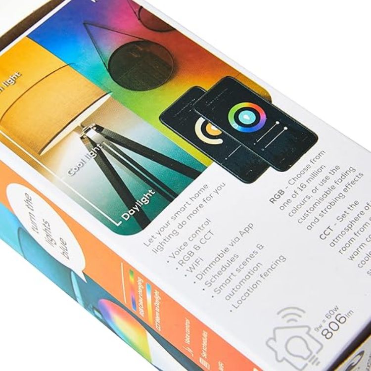 Picture of WiFi LED Bulb E27 2 Pack, RGB Color Changing & Tunable White, Dimmable Smart Light, App Control