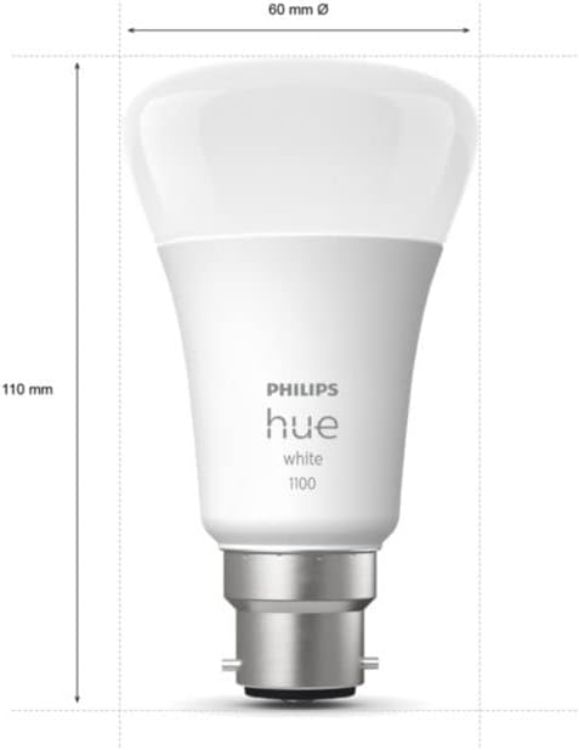 Picture of White Smart LED Bulb B22 1100 Lumens, 75W Equivalent, Dimmable, Works with Alexa, Google Assistant & Apple HomeKit
