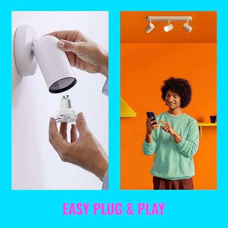 Picture of WiZ Smart LED Glass Bulb GU10 3 Pack, 50W Equivalent, Tunable White, WiFi, Works with Alexa, Google Assistant & Apple HomeKit