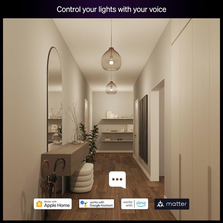 Picture of Essential Smart LED A60 Bulb E27 1 Pack, RGB & Tunable White 2200K–6500K, 806 Lumens, Dimmable, Works with Alexa, Google Assistant & Apple Home