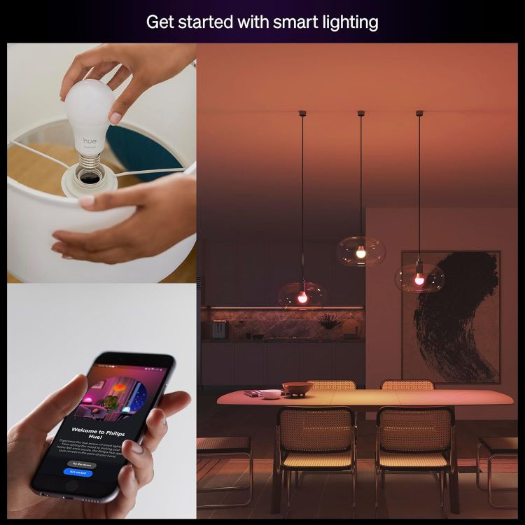Picture of Essential Smart LED A60 Bulb E27 1 Pack, RGB & Tunable White 2200K–6500K, 806 Lumens, Dimmable, Works with Alexa, Google Assistant & Apple Home