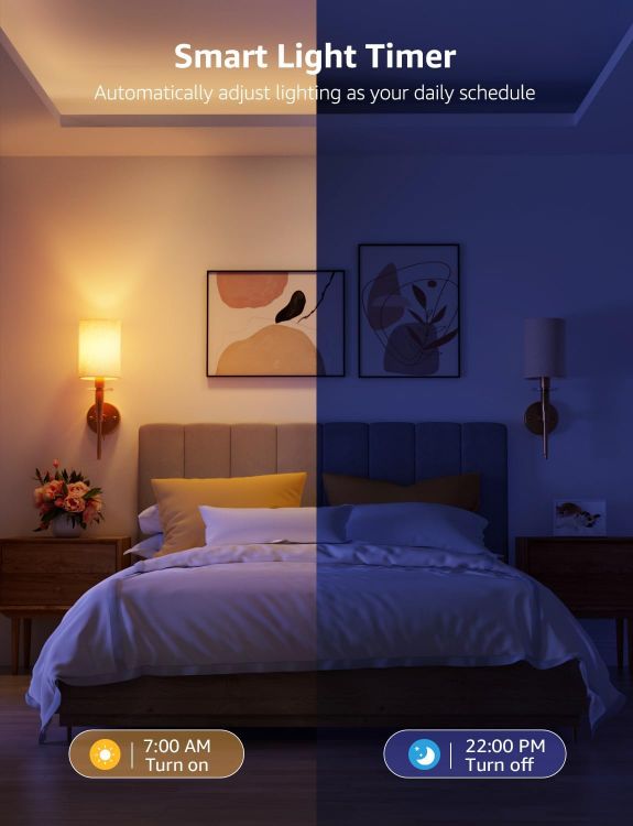 Picture of AI Smart Bulb E14 2 Pack, WiFi RGB Color Changing, Music Sync, Voice Control, Works with Alexa & Google Assistant