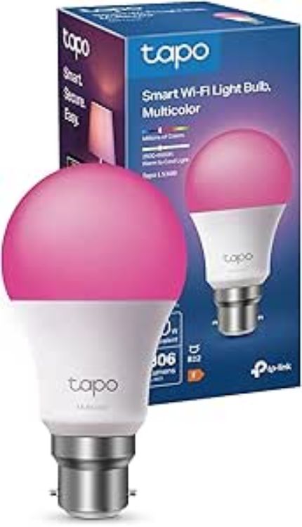 Picture of L530BA B22 Smart Bulb WiFi Multicolour, 8.3W Dimmable LED, Works with Alexa & Google, Schedule Timer Away Mode