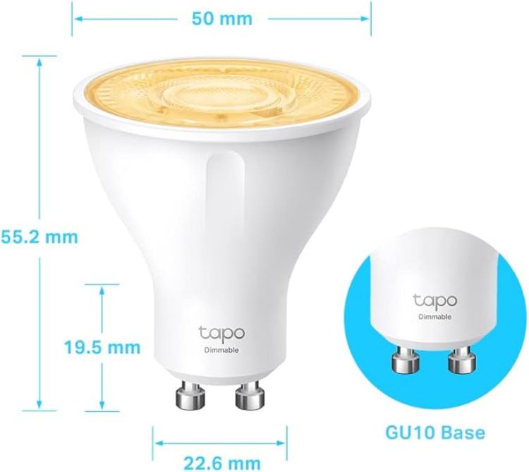 Picture of L610 GU10 Smart Bulb 4 Pack WiFi LED Spotlight | Dimmable 1–100%, High Lumen, Alexa & Google Assistant Compatible