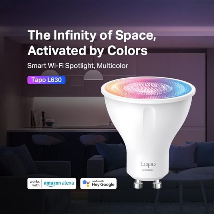 Picture of L630 GU10 Smart Bulb 2 Pack WiFi LED Spotlight | 16 Million Colours, Dimmable, Alexa & Google Assistant Compatible