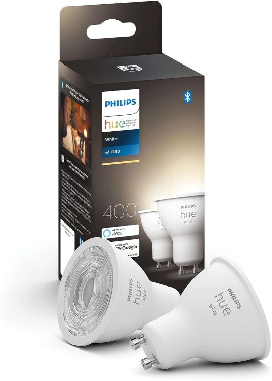 Picture of New White Smart LED Light Bulb 2 Pack [GU10 Spot] with Bluetooth Works with Alexa, Google Assistant, Apple Homekit for Indoor Home Lighting