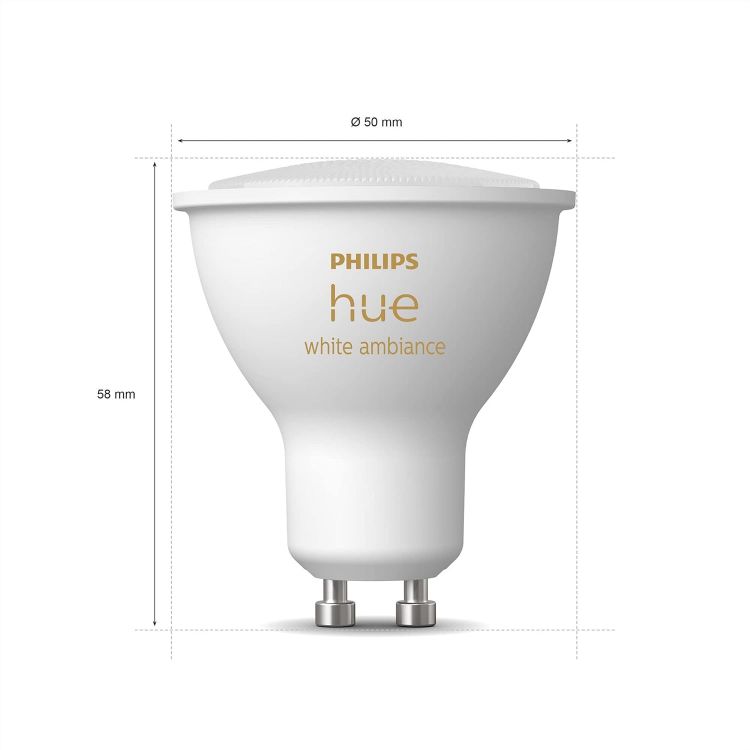 Picture of White Ambiance Smart Spotlight 3 Pack LED [GU10 Spotlight] - 350 Lumens (50W Equivalent). Works with Alexa, Google Assistant and Apple Homekit