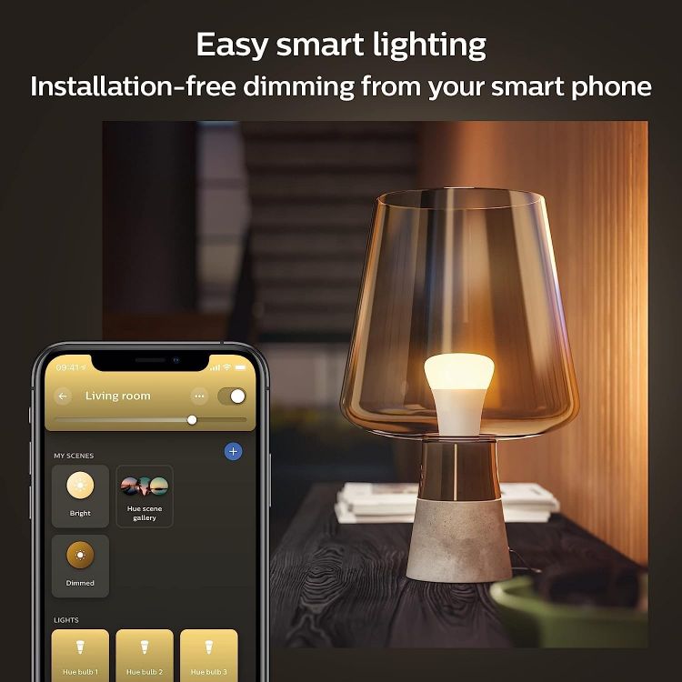 Picture of White Smart Bulb LED 4 Pack [E27 Edison Screw] - 800 Lumens (60W Equivalent). Works with Alexa, Google Assistant and Apple Homekit