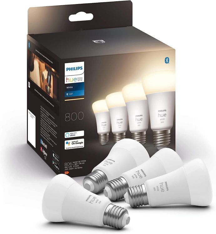 Picture of White Smart Bulb LED 4 Pack [E27 Edison Screw] - 800 Lumens (60W Equivalent). Works with Alexa, Google Assistant and Apple Homekit