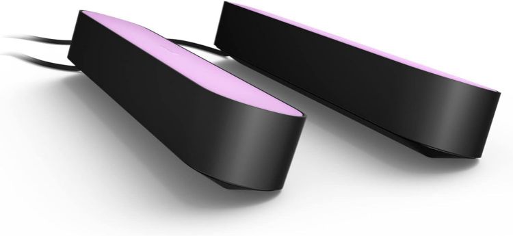 Picture of Play White and Colour Ambiance Smart Light Bar Double Pack Base Unit, Entertainment Lighting for TV and Gaming (Works with Alexa, Google Assistant and Apple HomeKit), Black [Energy Class G]