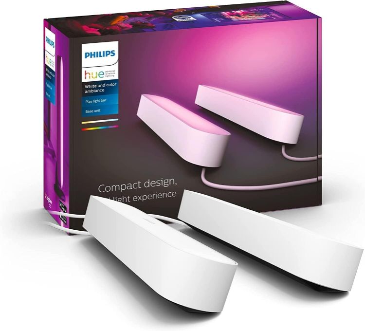 Picture of Play White and Colour Ambiance Smart Light Bar Double Pack Base Unit, Entertainment Lighting for TV and Gaming (Works with Alexa, Google Assistant and Apple HomeKit), White
