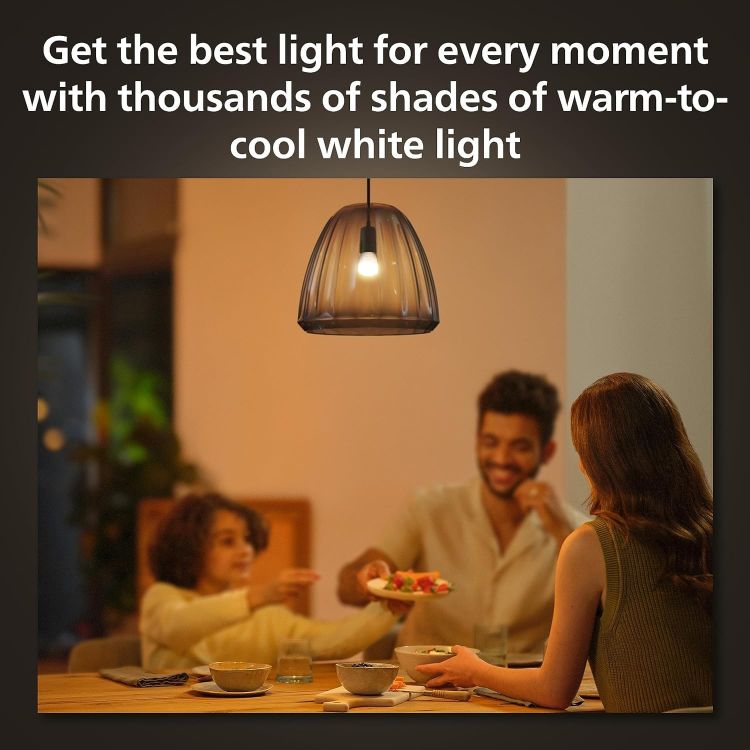Picture of White Ambiance Luster Smart LED Light Bulb 2 Pack E14 Edison Screw – Dimmable Smart Indoor Lighting for Living Room and Bedroom [Energy Class A]
