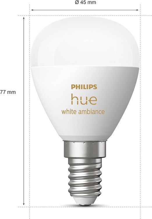 Picture of White Ambiance Luster Smart LED Light Bulb 2 Pack E14 Edison Screw – Dimmable Smart Indoor Lighting for Living Room and Bedroom [Energy Class A]