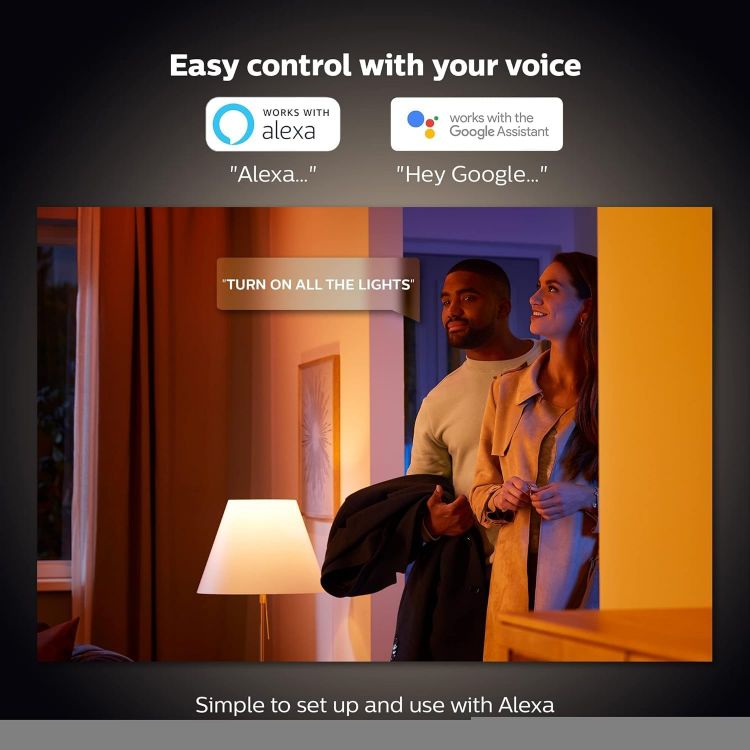 Picture of White & Colour Ambiance Smart Bulb 4 Pack LED B22 Bluetooth – 570 Lm 2700K & 806 Lm 4000K Dimmable Smart Lighting for Home