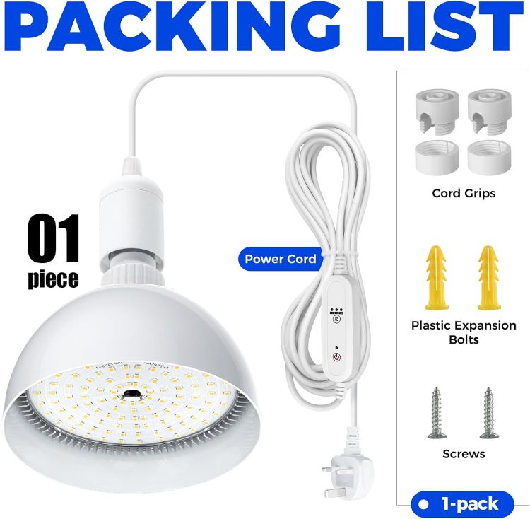 Picture of Grow Light Bulb with Timing and Hanging System 25W Full Spectrum LED Grow Lamp – 4H/9H/14H Timer Indoor Plant Light for Seedlings, Succulents, Cactus, Blooming and Fruiting