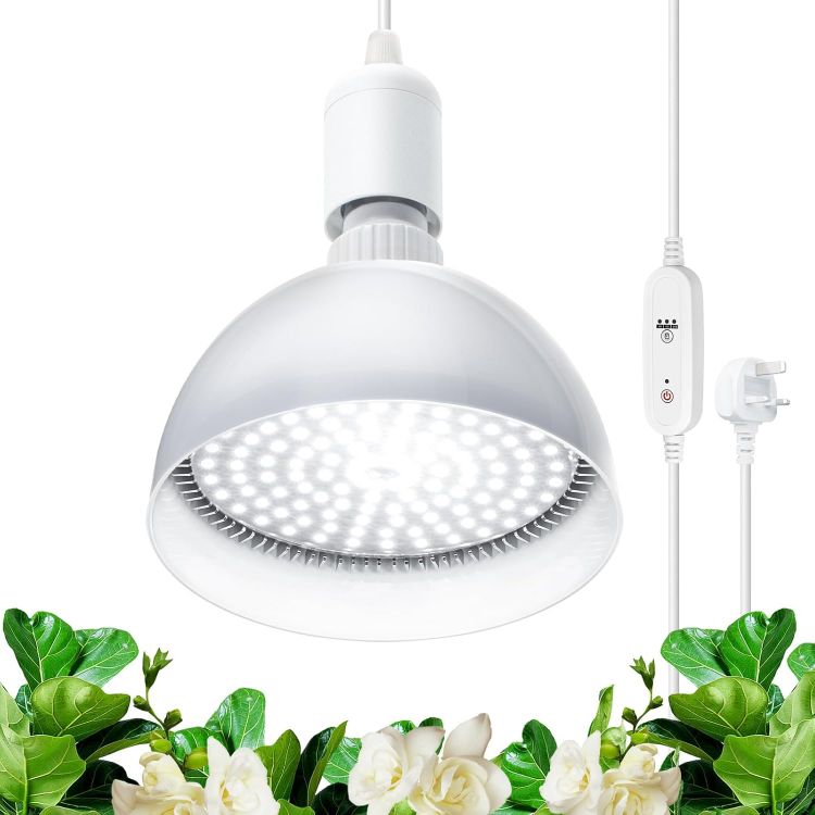 Picture of Grow Light Bulb with Timing and Hanging System 25W Full Spectrum LED Grow Lamp – 4H/9H/14H Timer Indoor Plant Light for Seedlings, Succulents, Cactus, Blooming and Fruiting