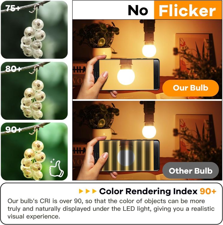 Picture of 1.5W Small B22 Bayonet Cap LED Bulb 2 Pack G40 Frosted Warm White 2700K – 15W Equivalent Low Wattage BC Golf Light Bulb CRI 90+ [Energy Class G]