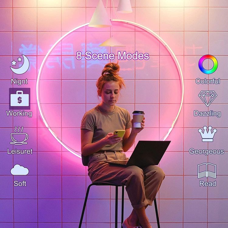Picture of Smart Bulb E27 Alexa WiFi Light Bulbs 2 Pack 9W 1000LM RGB Dimmable LED Screw Bulb 2700K–6500K Compatible with Alexa Google Home No Hub Required [Energy Class E]
