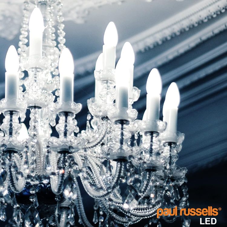 Picture of LED Light Small Bayonet Cap B15 3 Pack – 4.9W 470LM C35 Candle Bulbs 40W Equivalent 6500K Daylight Frosted SBC Chandelier Lightbulbs [Energy Class F]