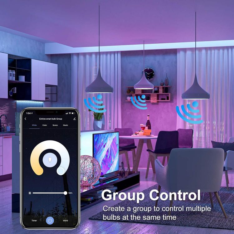 Picture of Bayonet Smart Bulb 15W WiFi Light Bulbs B22 – 1500 Lumens Colour Changing and Tunable White Compatible with Alexa and Google Home No Hub Required