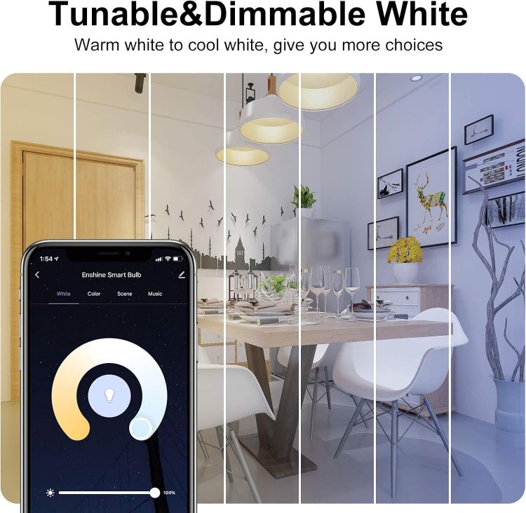 Picture of Bayonet Smart Bulb 15W WiFi Light Bulbs B22 – 1500 Lumens Colour Changing and Tunable White Compatible with Alexa and Google Home No Hub Required