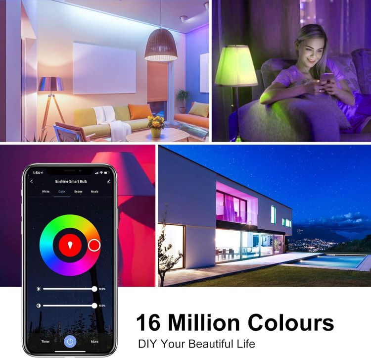 Picture of Bayonet Smart Bulb 15W WiFi Light Bulbs B22 – 1500 Lumens Colour Changing and Tunable White Compatible with Alexa and Google Home No Hub Required