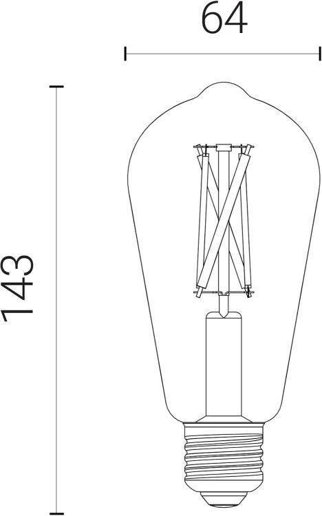 Picture of Smart WiZ Connected LED Bulb Amber Filament ST64 E27 WiFi Bluetooth Tuneable White Dimmable 7W 640LM