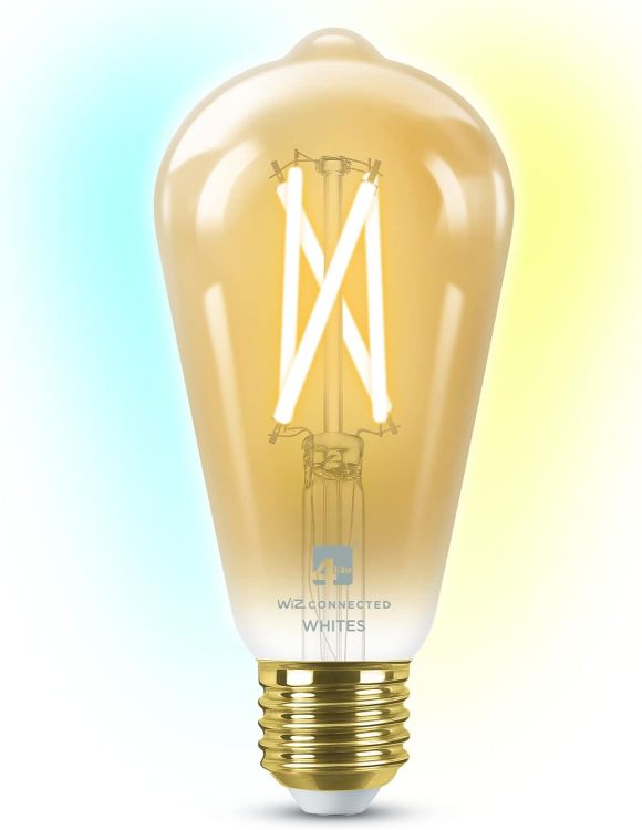 Picture of Smart WiZ Connected LED Bulb Amber Filament ST64 E27 WiFi Bluetooth Tuneable White Dimmable 7W 640LM