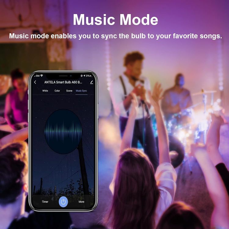 Picture of Smart Bulb B22 Alexa Light Bulbs, 9W 1000LM LED WiFi Bulb, 2700K-6500K RGB Dimmable Colour Changing, Smart Life App Control, Compatible with Alexa, Google Home, No Hub Required, 2 Packs [Energy Class E]