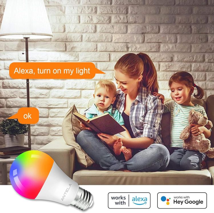 Picture of Smart Bulb E27 WiFi LED Multicolor RGB 9W Dimmable Warm White Cold White Alexa Google Home 2 Pack