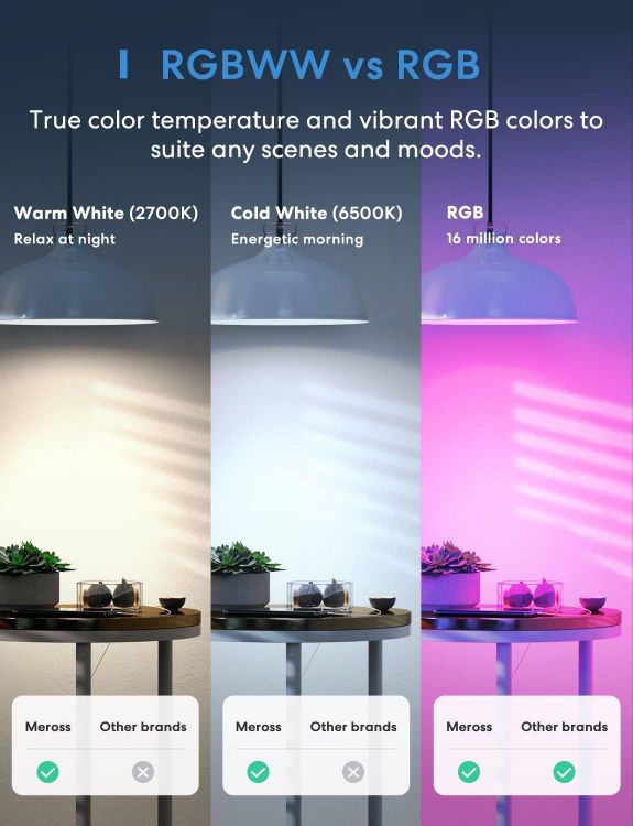 Picture of Smart Bulb Alexa Light Bulb E27 Works with Apple Homekit, Alexa, Google Home, Voice Control Dimmable Multicolor LED Light Bulb 9W (60W Equivalent), 2 Packs, RGB [Energy Class F]