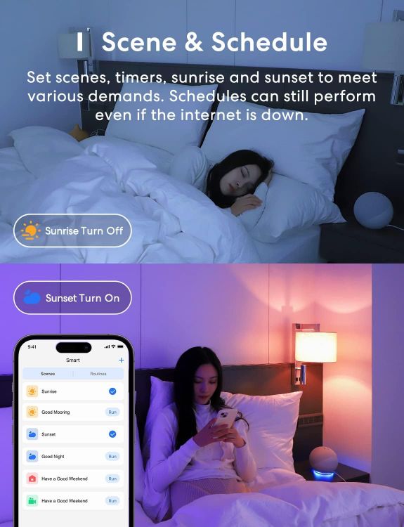 Picture of Smart Bulb Alexa Light Bulb E27 Works with Apple Homekit, Alexa, Google Home, Voice Control Dimmable Multicolor LED Light Bulb 9W (60W Equivalent),  RGB [Energy Class F]