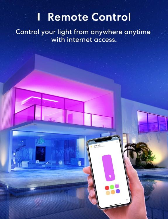 Picture of Smart Bulb Alexa Light Bulb E27 Works with Apple Homekit, Alexa, Google Home, Voice Control Dimmable Multicolor LED Light Bulb 9W (60W Equivalent),  RGB [Energy Class F]