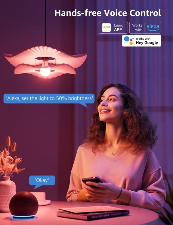 Picture of AI Smart Bulb E27, 1100LM Music Sync WiFi Bulb, Colour Changing & Voice Control Bluetooth Screw Light Bulbs, Personalized AI Lighting Designer, Work with Alexa & Google Assistant [Energy Class E]