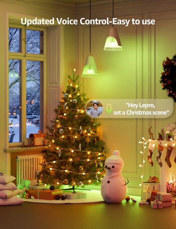 Picture of AI Smart Bulb E27, 1100LM Music Sync WiFi Bulb, Colour Changing & Voice Control Bluetooth Screw Light Bulbs, Personalized AI Lighting Designer, Work with Alexa & Google Assistant [Energy Class E]