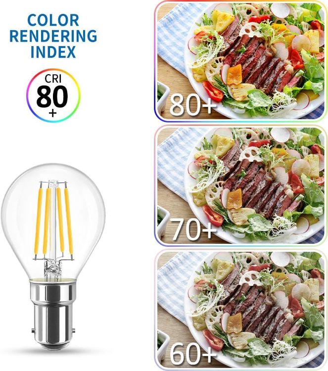 Picture of B15 LED Golf Small Bayonet Filament Bulb 40W Equivalent, 4W Small Bayonet P45 Golf LED 2700K Warm White LED Light Bulb Bayonet, 470Lm, 220-240V, 77 x 45MM, Non-Dimmable 