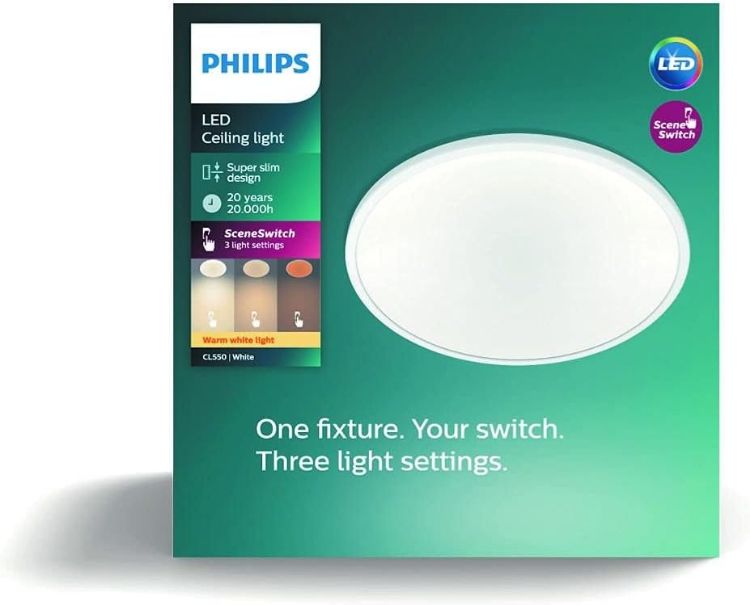 Picture of LED SuperSlim SceneSwitch Dimmable Ceiling Light 2700K 18W [Warm White - White] For Indoor Home Lighting in Living Room and Bedroom