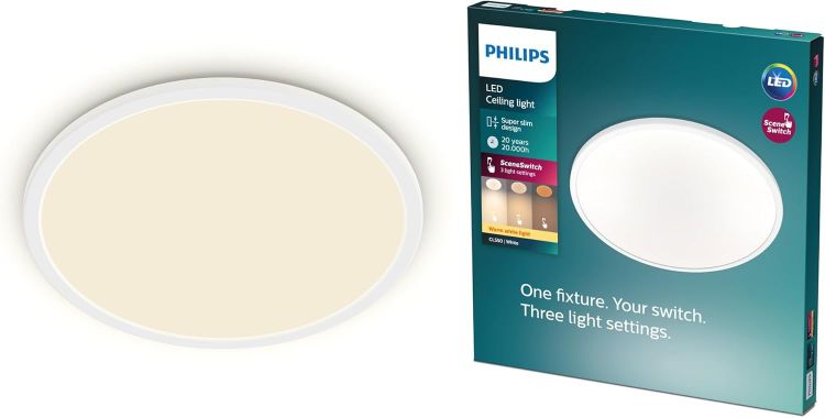Picture of LED SuperSlim SceneSwitch Dimmable Ceiling Light 2700K 18W [Warm White - White] For Indoor Home Lighting in Living Room and Bedroom