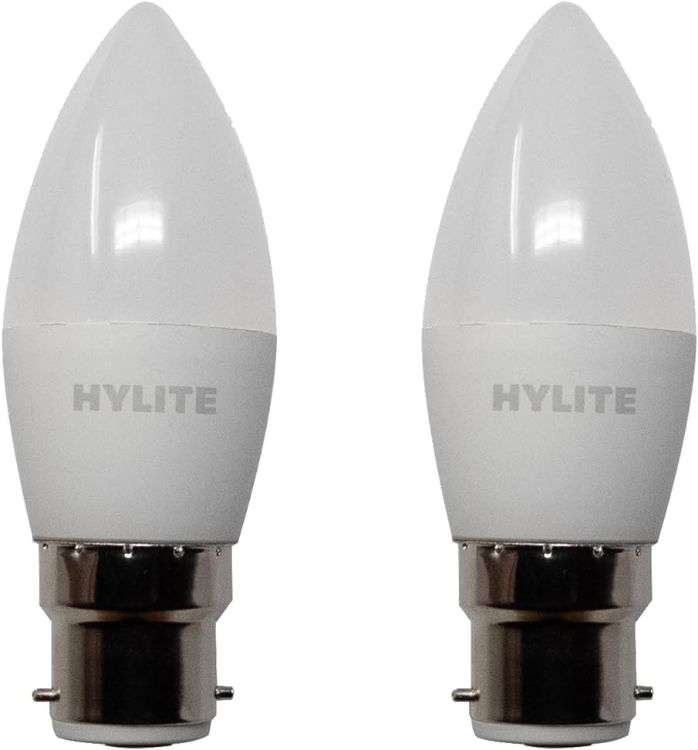 Picture of 4.9W C37 Low Energy LED Bulb 2 Pack - 450 Lumen Warm White 3000K Candle Light - 40W Equivalent B22 Bayonet Cap - Energy Saving, Instant Full Brightness, No Flicker, Long Life [Energy Class F]