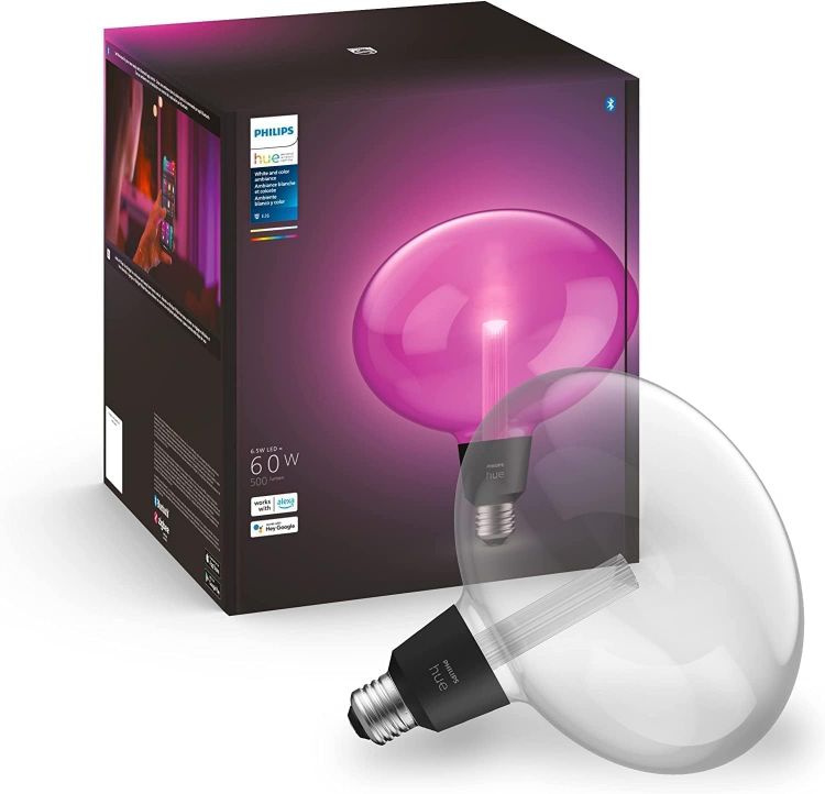 Picture of Ellipse White and Colour Ambiance LED Smart Light Bulb [E27 Edison Screw] for Indoor Home Lighting. Bedroom, Living Room and Dining Room [Energy Class G]