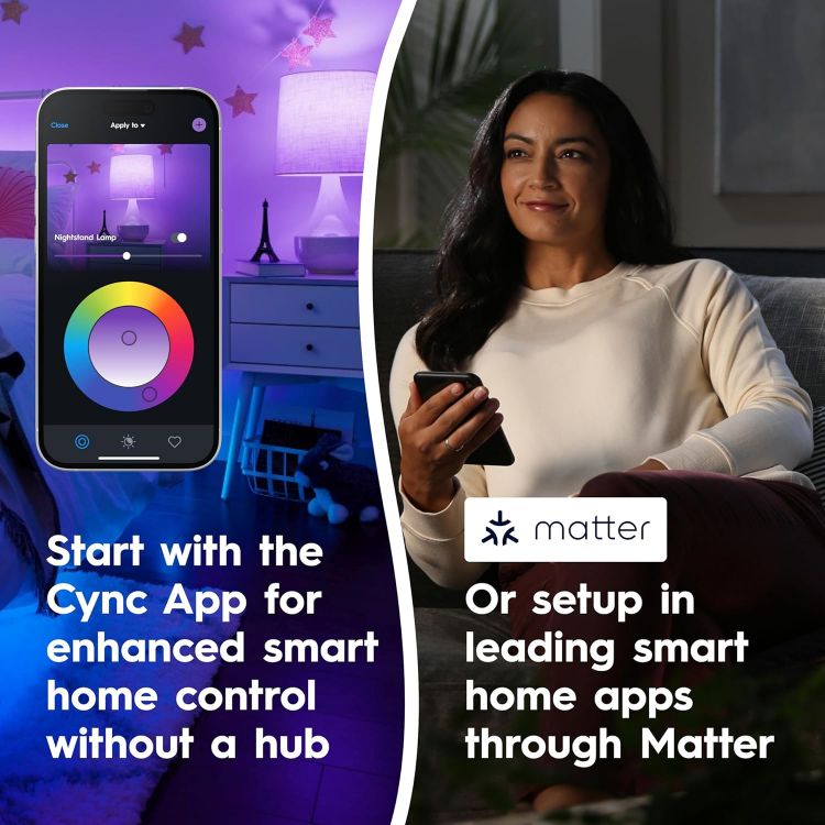 Picture of GE A19 Smart LED Bulbs, Room Decor Aesthetic Colour Changing WiFi Lights, LED Indoor Bulb, Compatible with Alexa and Google 