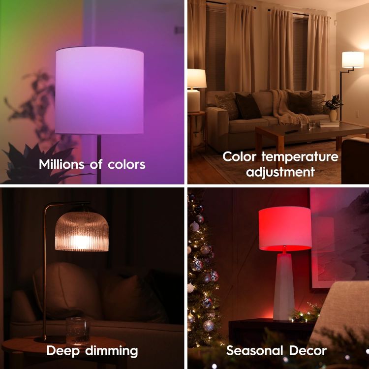 Picture of GE A19 Smart LED Bulbs, Room Decor Aesthetic Colour Changing WiFi Lights, LED Indoor Bulb, Compatible with Alexa and Google 