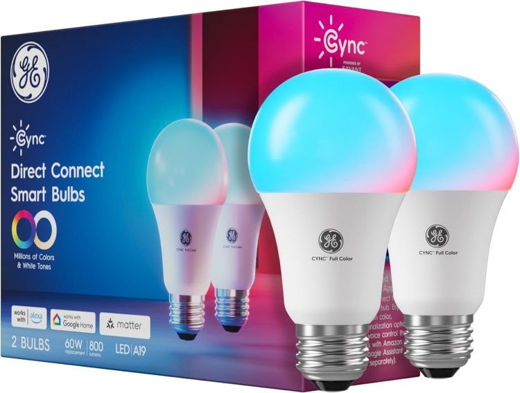Picture of GE A19 Smart LED Bulbs, Room Decor Aesthetic Colour Changing WiFi Lights, LED Indoor Bulb, Compatible with Alexa and Google 